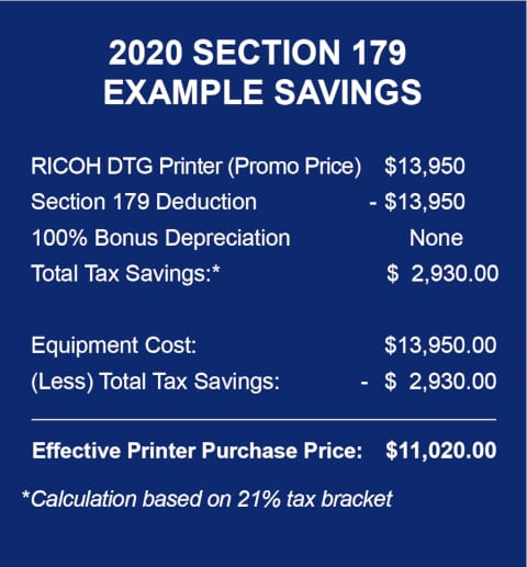 Section 179 for DTG Printer
